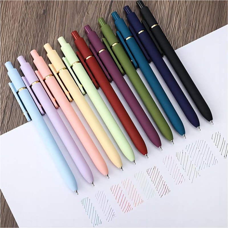 Ddaowanx Colorful Gel Pens, 0.5mm Fine Point Retractable,Colored Pens for Journaling and Sketching, Teacher Must Haves,Teacher School Supplies, Gifts for Nurse ﻿(12Pcs-Aesthetic+Vintage Colors) - Image 3